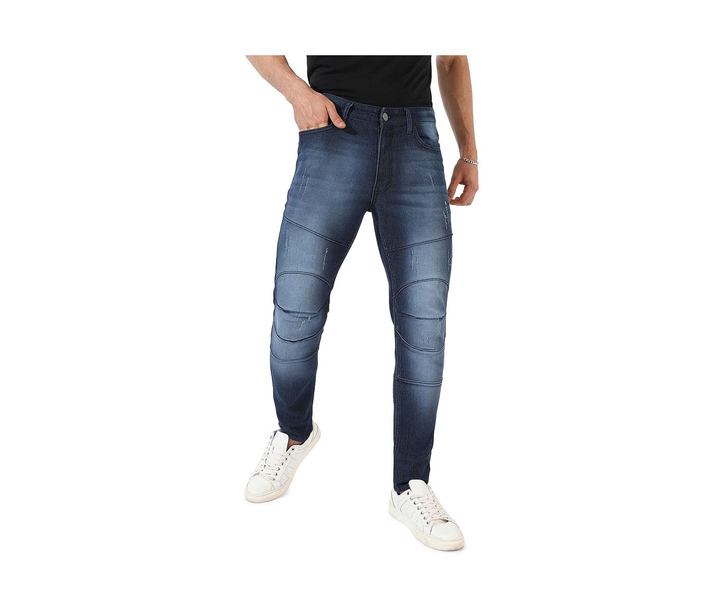 Мужские джинсы Campus Sutra Navy Blue Dark-Wash Denim Jeans, цвет: Тёмно-синий — фото 1