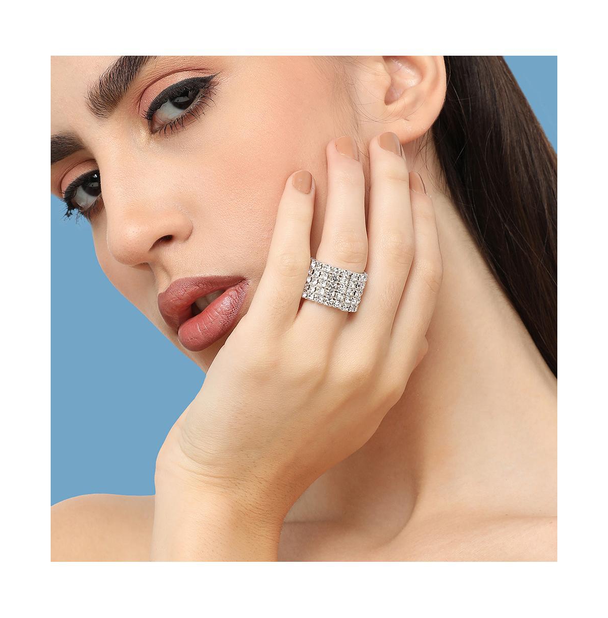 Sohi Women Silver Coloured Ring In Metallic