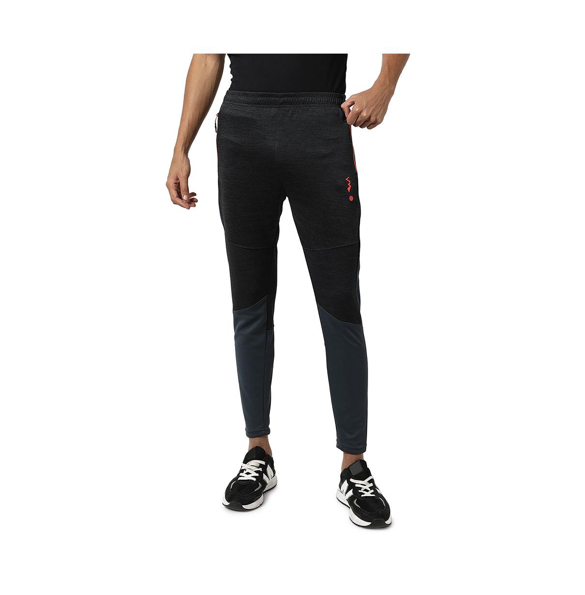 Men's Carbon Black Side-Striped Track pants - Carbon black