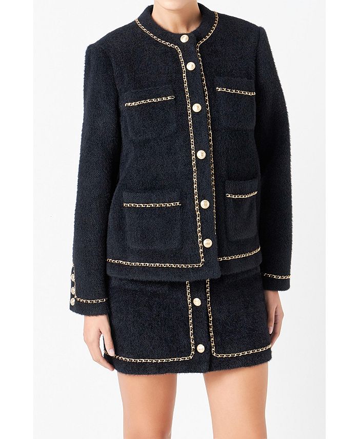 endless rose Women's Chain Trimmed Jacket - Macy's