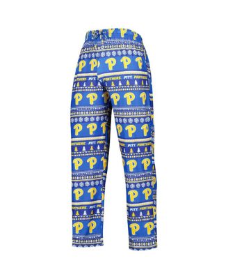 Men's Royal Pitt Panthers Swivel Long Sleeve T-shirt and Pants Sleep Set