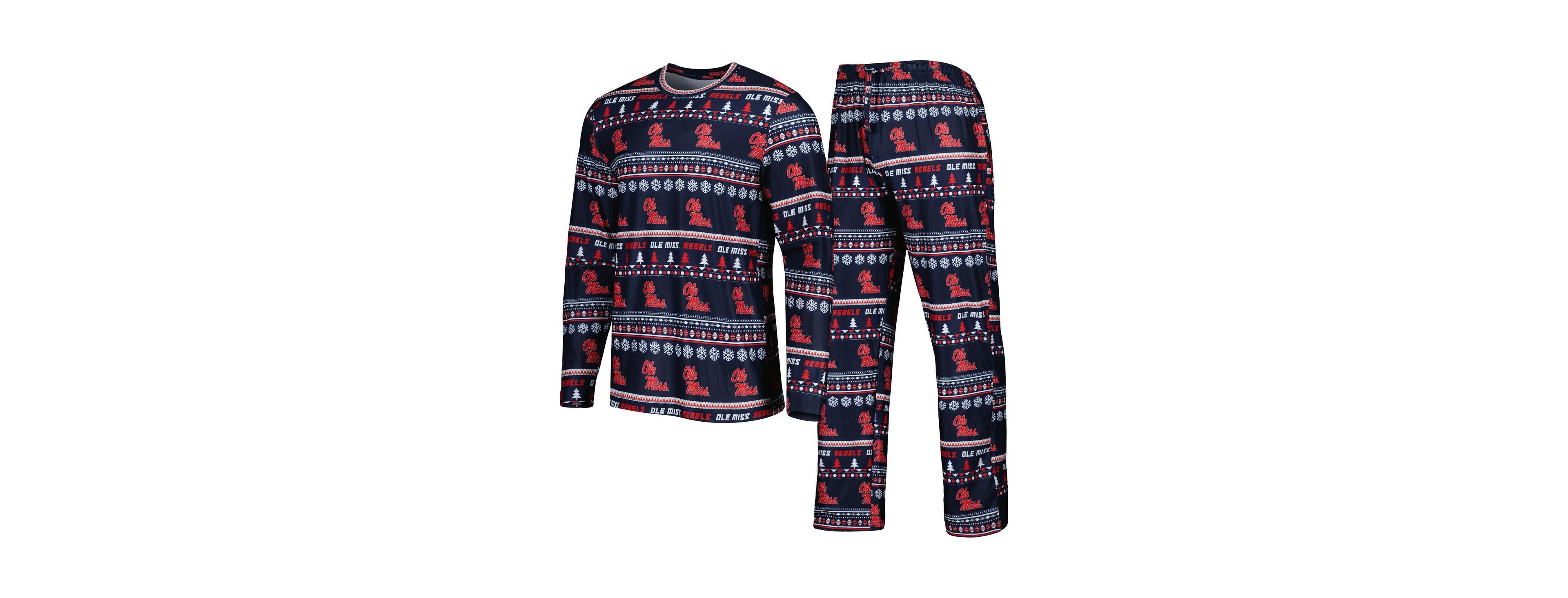 Men's Concepts Sport Navy Ole Miss Rebels Swivel Long Sleeve T-shirt and Pants Sleep Set