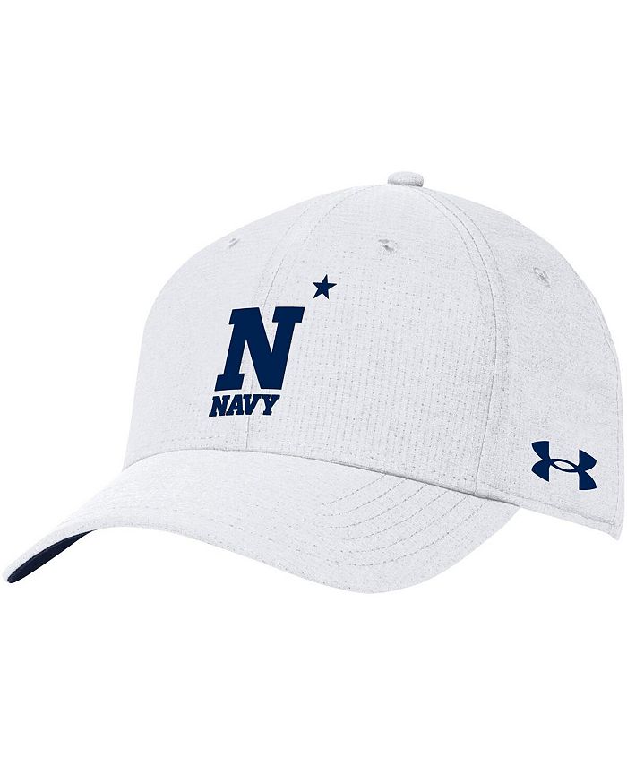 Under Armour Men's White Navy Midshipmen Airvent Performance Flex Hat