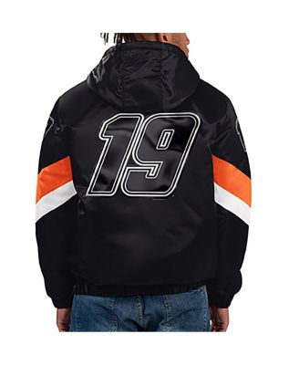 Men's Black Martin Truex Jr Home Team Satin Half-Zip Hoodie Jacket