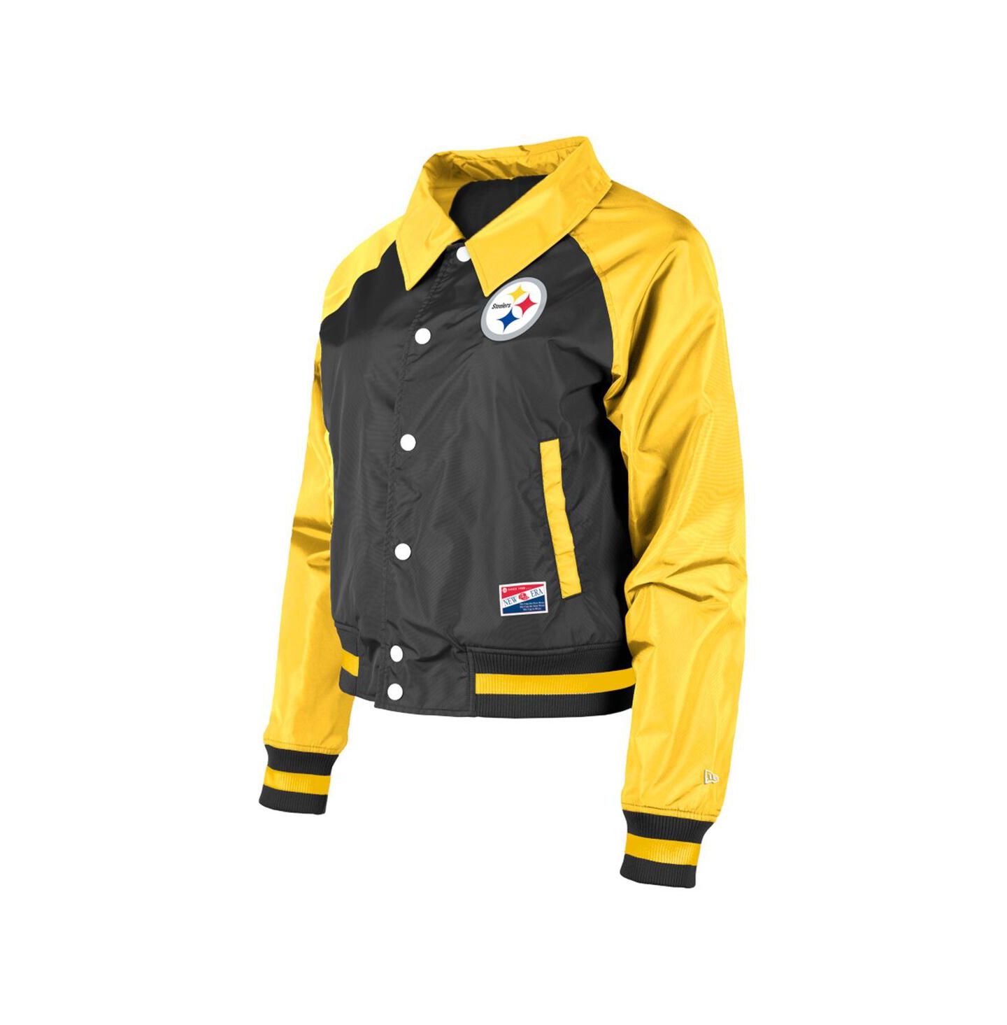 Женская куртка New Era Black Pittsburgh Steelers Coaches Raglan Full-Snap — фото 2
