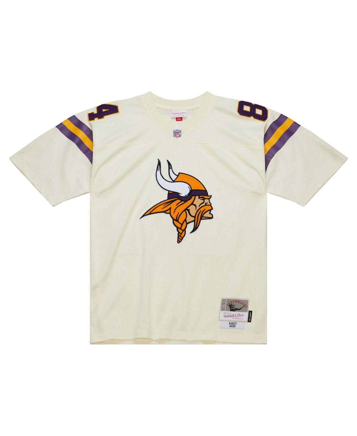 Men's Mitchell & Ness Randy MossMinnesota Vikings Chainstitch Legacy Jersey - Cream