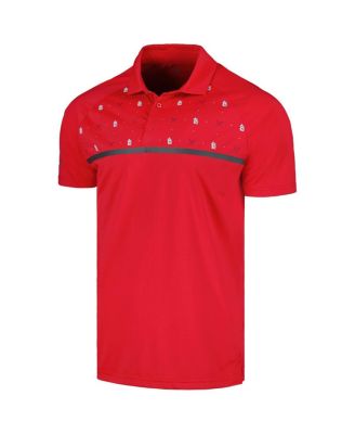 Men's Red St. Louis Cardinals Sector Batter Up Raglan Polo Shirt