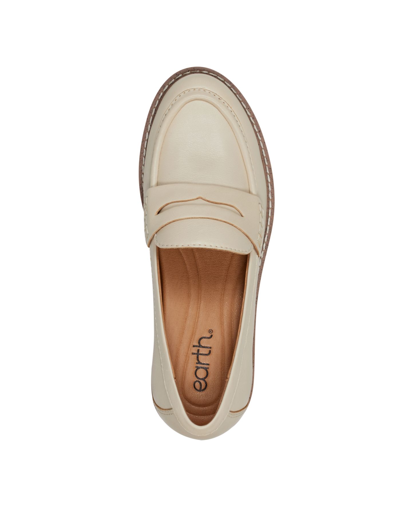 Женские туфли Earth Javas Slip-On Penny, цвет: Кремовый кожаный — фото 4