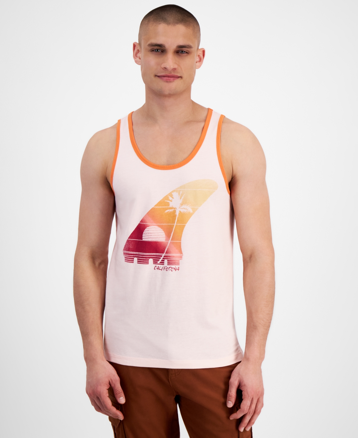 Shop Sun + Stone Men's Cali Wave Graphic Tank Top, Created For Macy's In Soft Shell