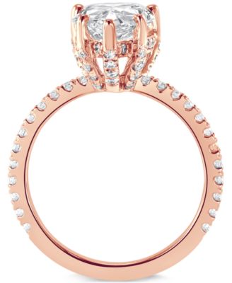 Badgley Mischka Certified Lab Grown Diamond Pear Halo Engagement Ring (3-3/8 ct. t.w.) in 14k Gold