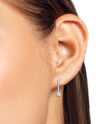 Lab Grown Diamond Leverback Earrings (1/2 ct. t.w.) in Sterling Silver or  14K Gold-Plated Sterling Silver
