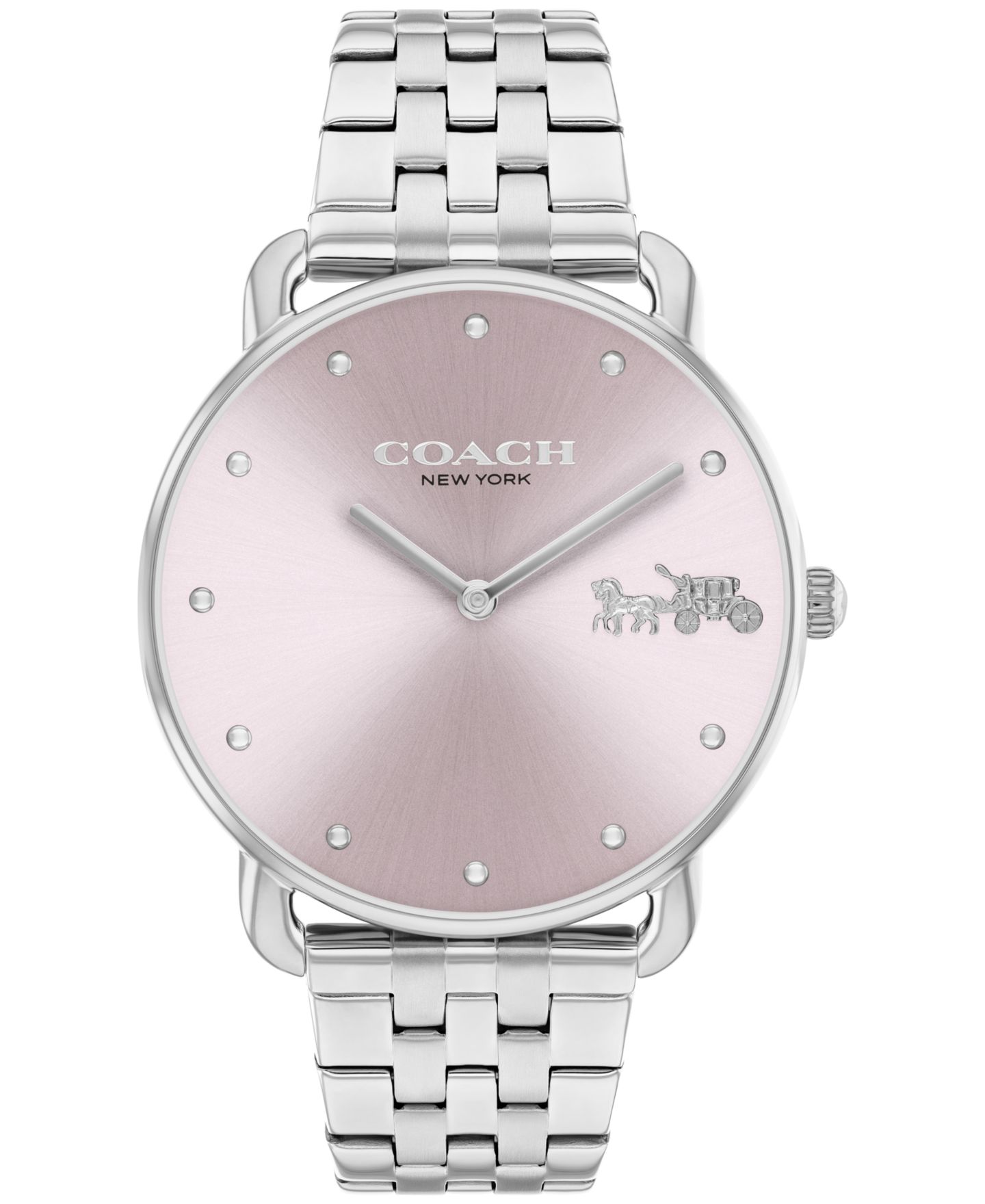 Женские часы COACH Elliot Silver-Tone Stainless Steel Bracelet Watch 36mm — фото 1