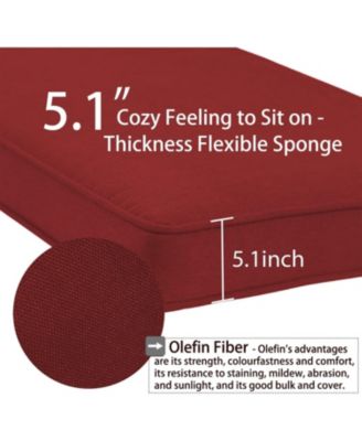 Dining Chair Seat Cushion 22” W x 24” D x 5.1” H, Green Back Cushion for Indoor&Outdoor