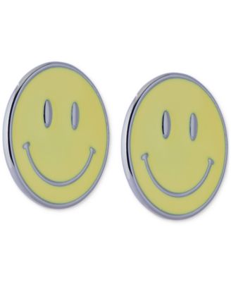 Lucky Brand - Silver-Tone Yellow Happy Face Pin