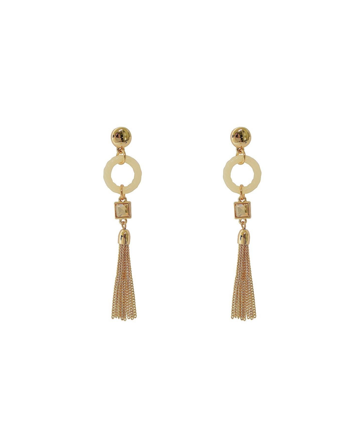 Gold Tone Tassel Earrings - Gold