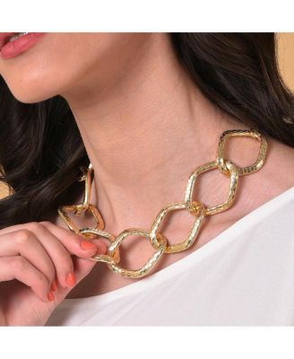 Women's Gold  Metallic Chainlink Necklace