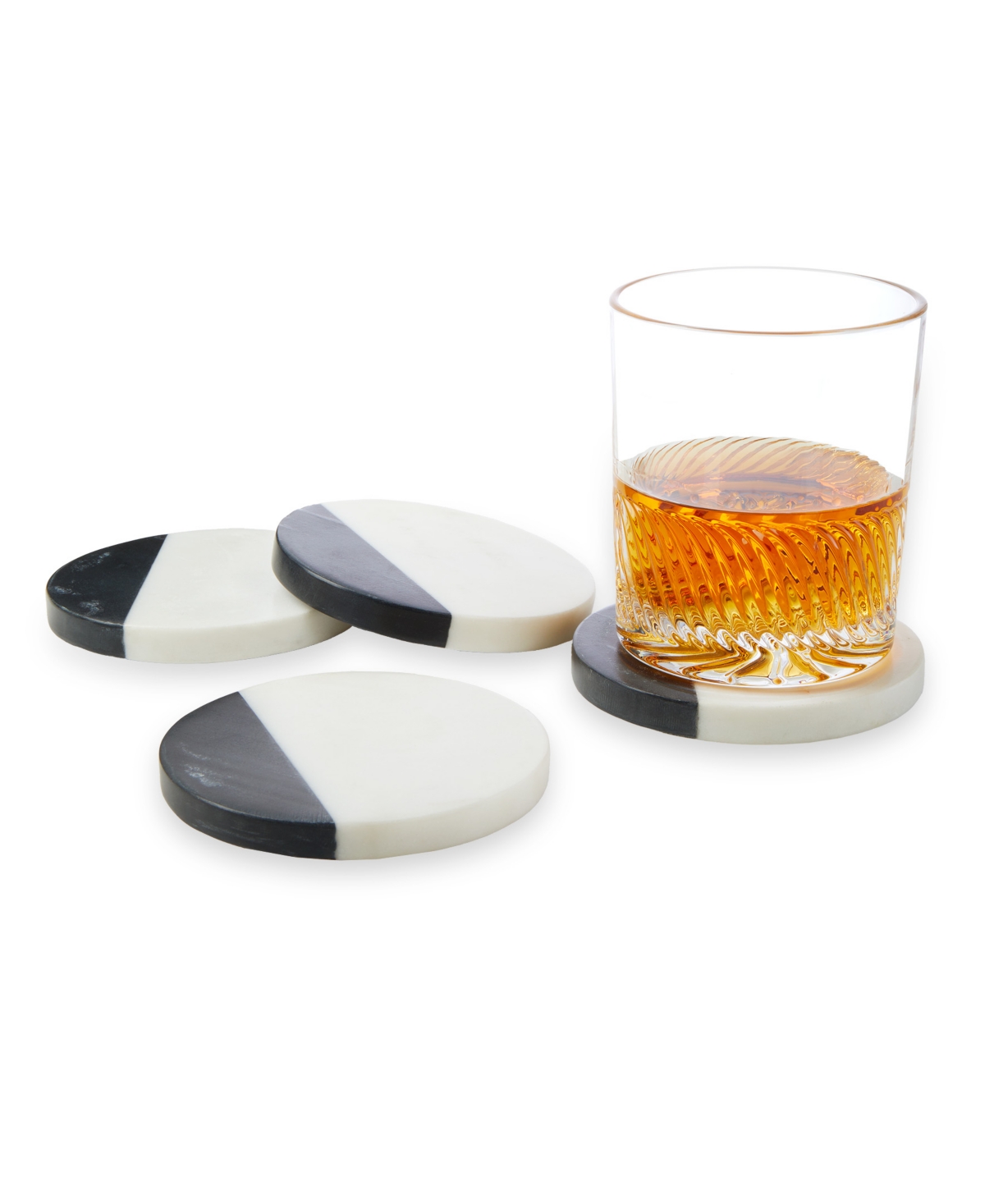 Shop Godinger Marble Coasters 4" Square, Set Of 4 In White
