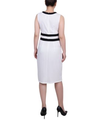 Women's Elbow Sleeve Colorblocked Dress, 2 Piece Set