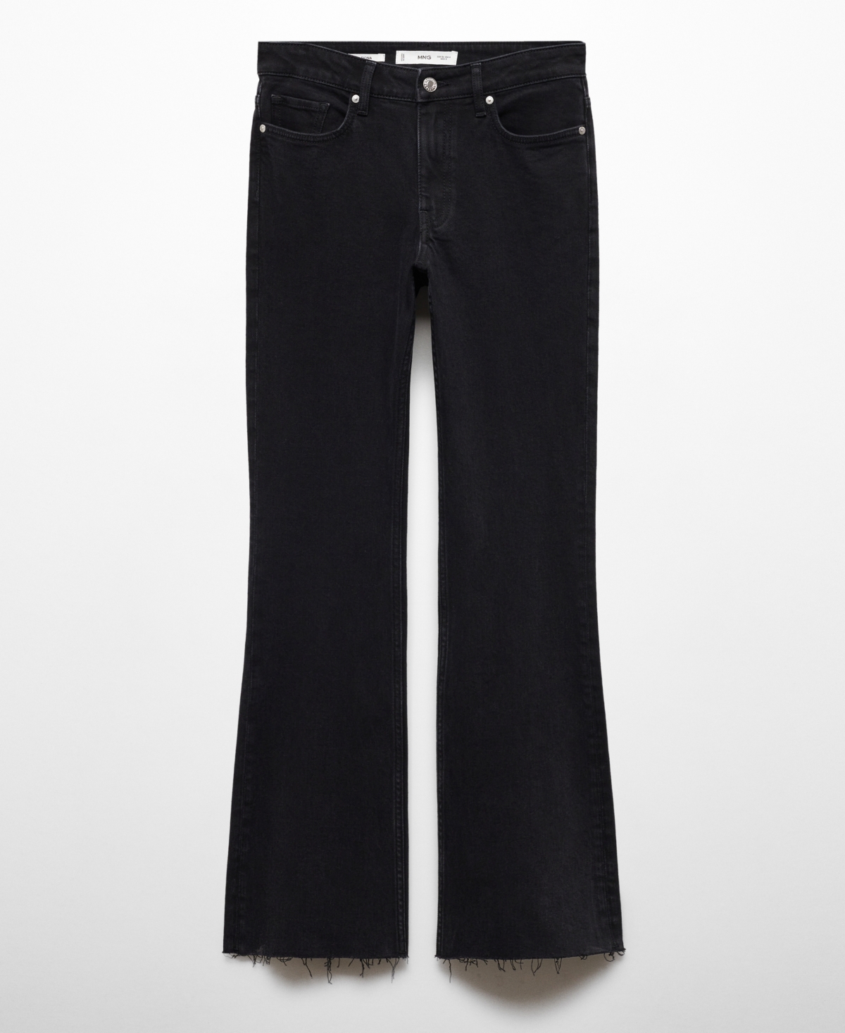 Mango Women's Medium-rise Flared Jeans In Black Denim