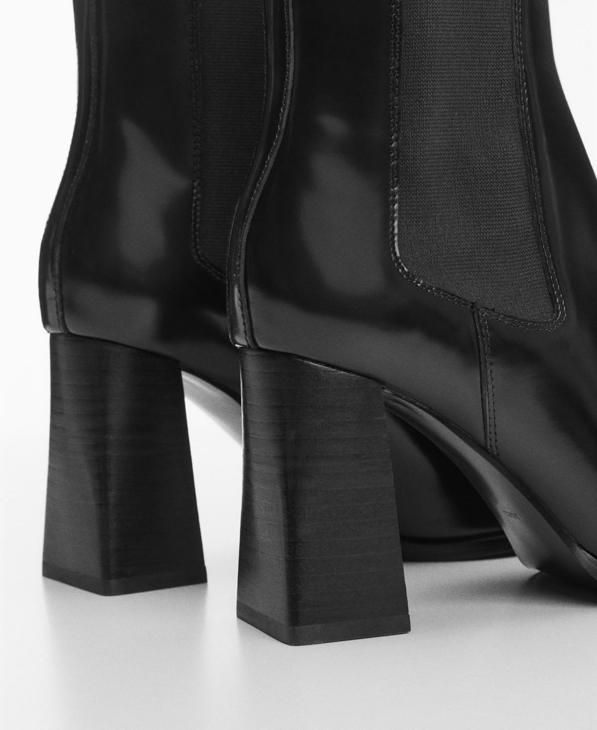 Shop Mango Women's Elastic Panels Leather Ankle Boots In Black
