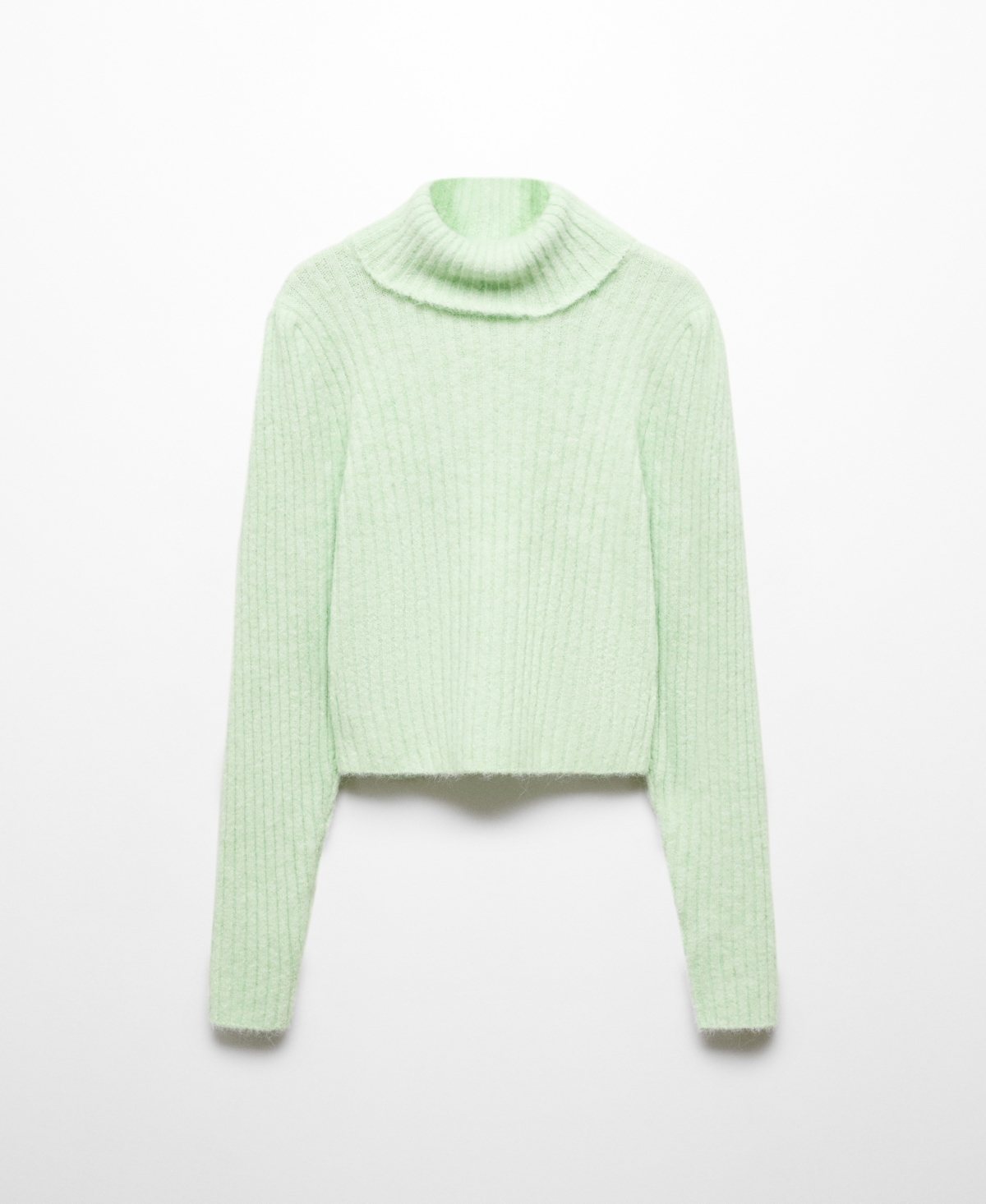 Shop Mango Women's Turtleneck Knitted Sweater In Green Apple