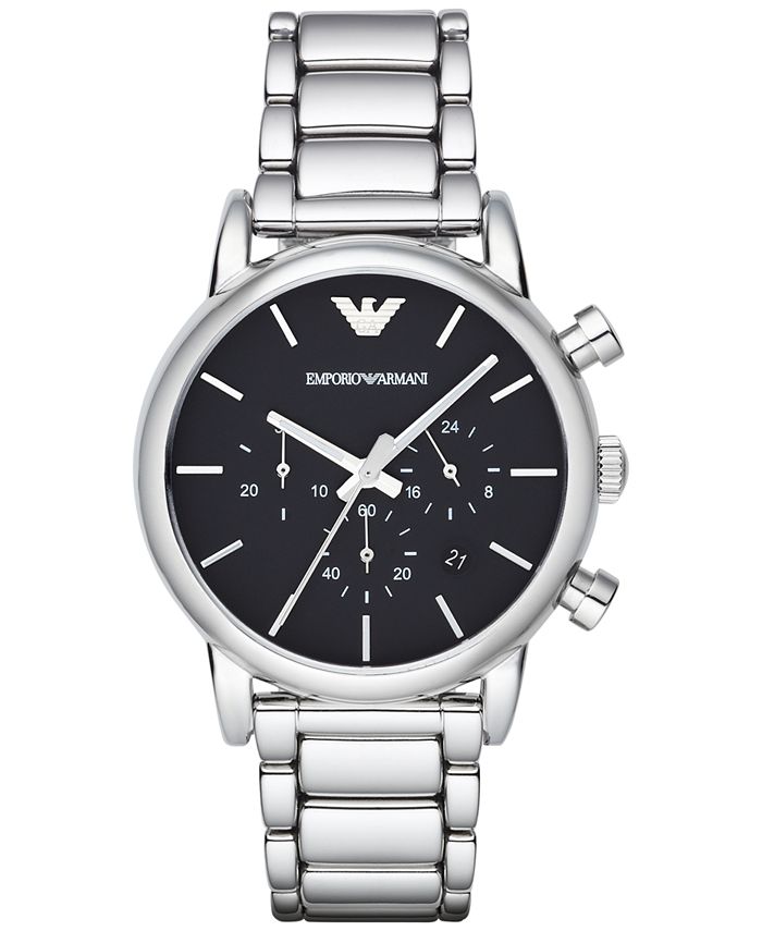 Emporio Armani Men's Chronograph Stainless Steel Bracelet Watch 41mm ...