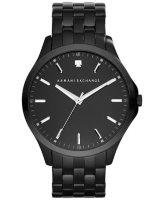 A|X Armani Exchange Men's Genuine Diamond Accent Black Ion-Plated ...