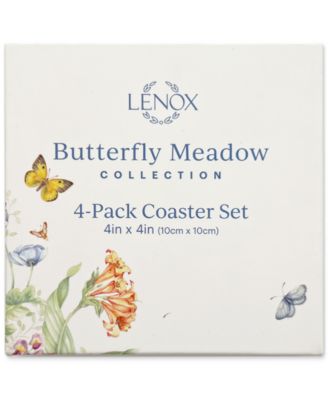 Lenox Butterfly Meadow Garden Cork Coasters, Set of 4