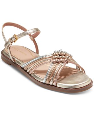 Cole Haan - Women's Jitney Ankle-Strap Knotted Flat Sandals