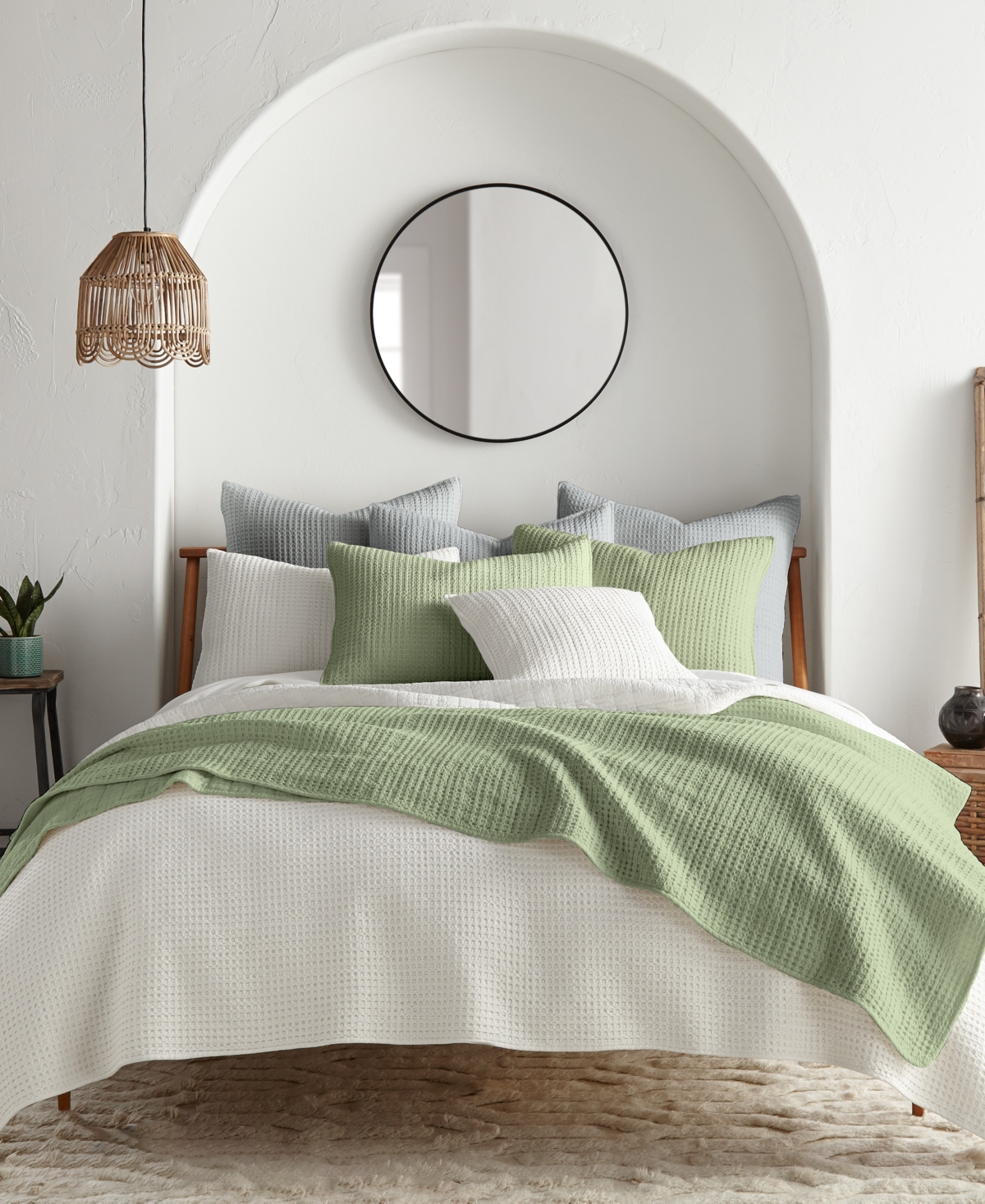 Levtex Mills Waffle Textured 2-pc. Quilt Set, Twin/twin Xl In Green