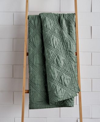 Washed Linen Reversible Quilted Throw, 50" x 60"
