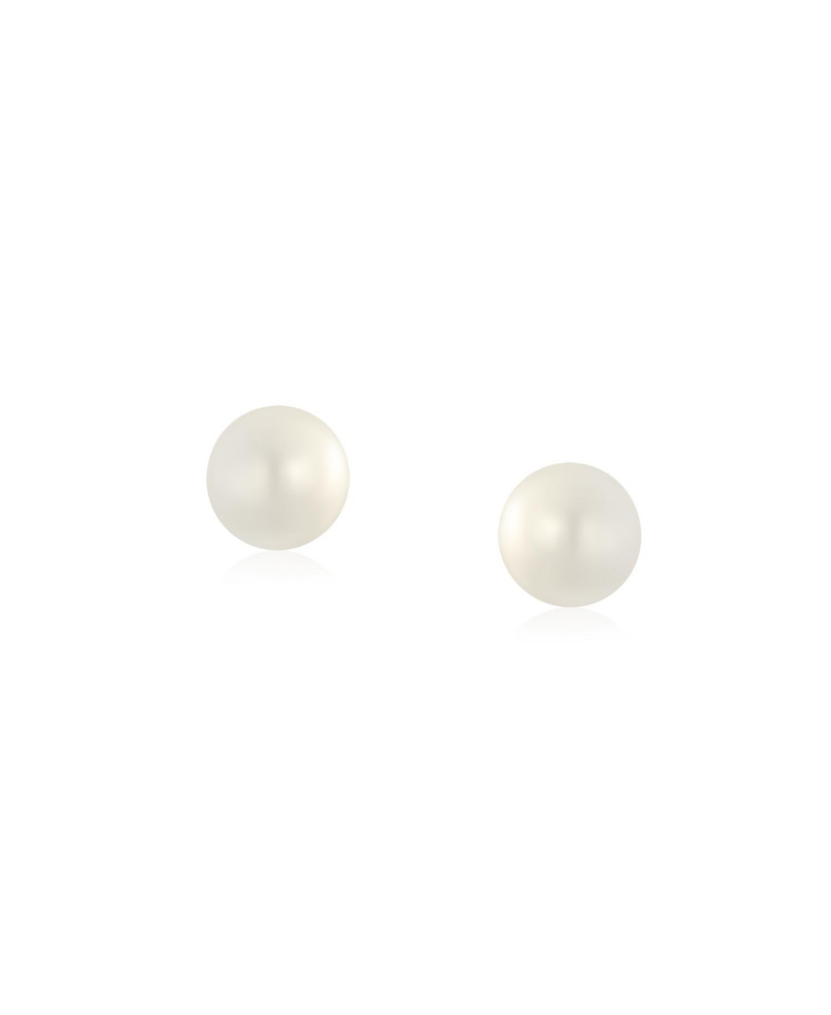 Bling Jewelry Tiny Minimalist Cz Accent14K GoldFreshwater Cultured Pearl Stud Earrings For Women Secure Screw Back - White