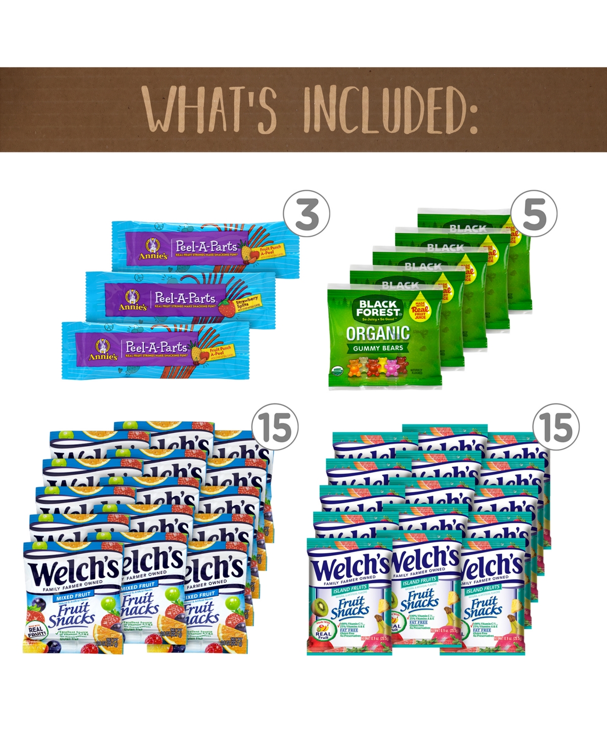 SnackBoxPros Assorted Fruit Snack & Gummy Bear Variety Box
