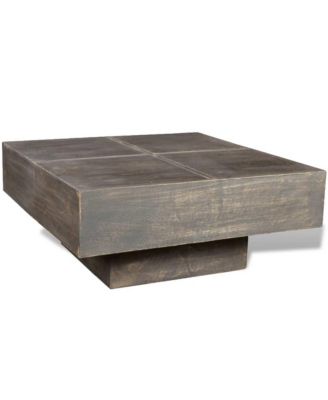 Coffee Table Dark Brown Square Solid Mango Wood