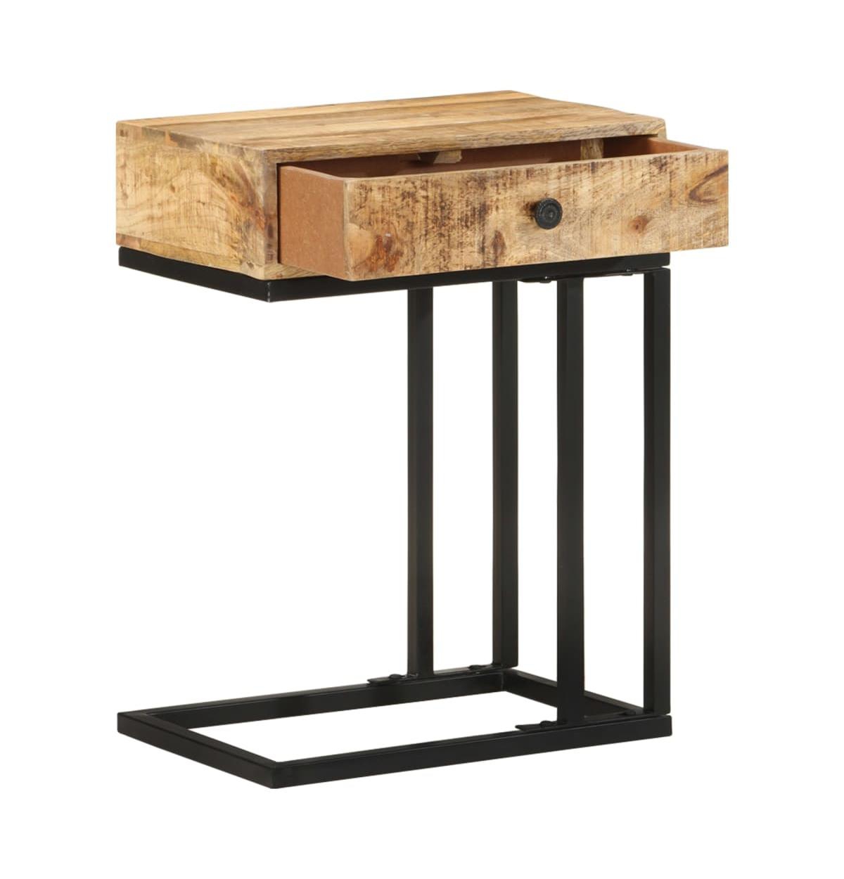 U-Shaped Side Table 17.7"x11.8"x24" Solid Wood Mango