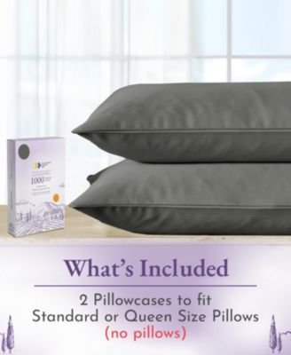 Luxury 1000 Thread Count Standard / Queen Pillow Cases Set of 2 Cotton - 100% Cotton Sateen,Crisp and Cooling Pillow Cases