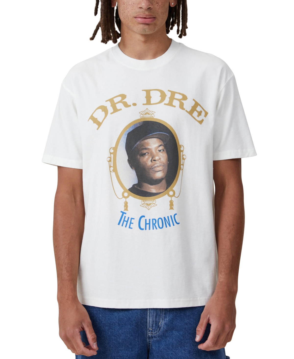 Cotton On Men's Premium Loose Fit Music T-shirt In Vintage White,dr. Dre-the Chronic