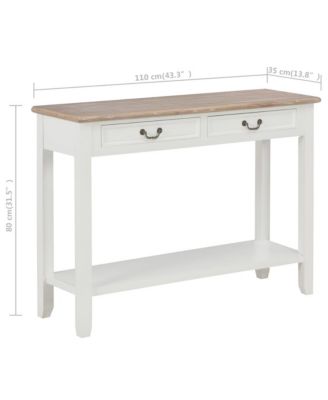 Console Table White 43.3"x13.7"x31.4" Wood