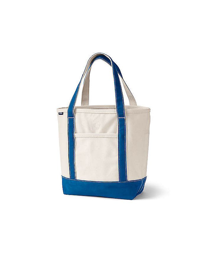 Lands' End Medium Natural 5 Pocket Open Top Canvas Tote Bag Macy's