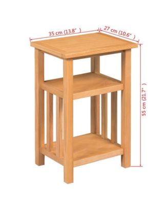 End Table with Magazine Shelf – 1 Pc, Solid Oak Wood, 10.6"x13.8"x21.7", Compact Side Table for Living Room or Bedroom