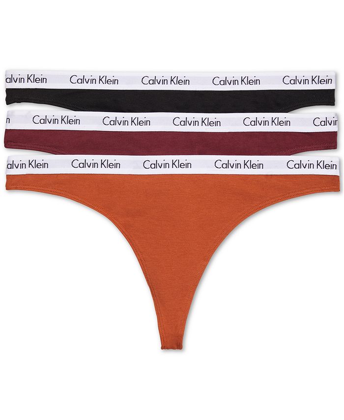 Calvin 3-Pack Underwear Thong - Cotton Carousel Klein Macy\'s QD3587