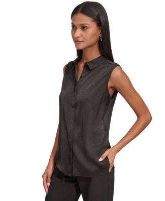 Women's Jacquard Logo Sleeveless Shirt