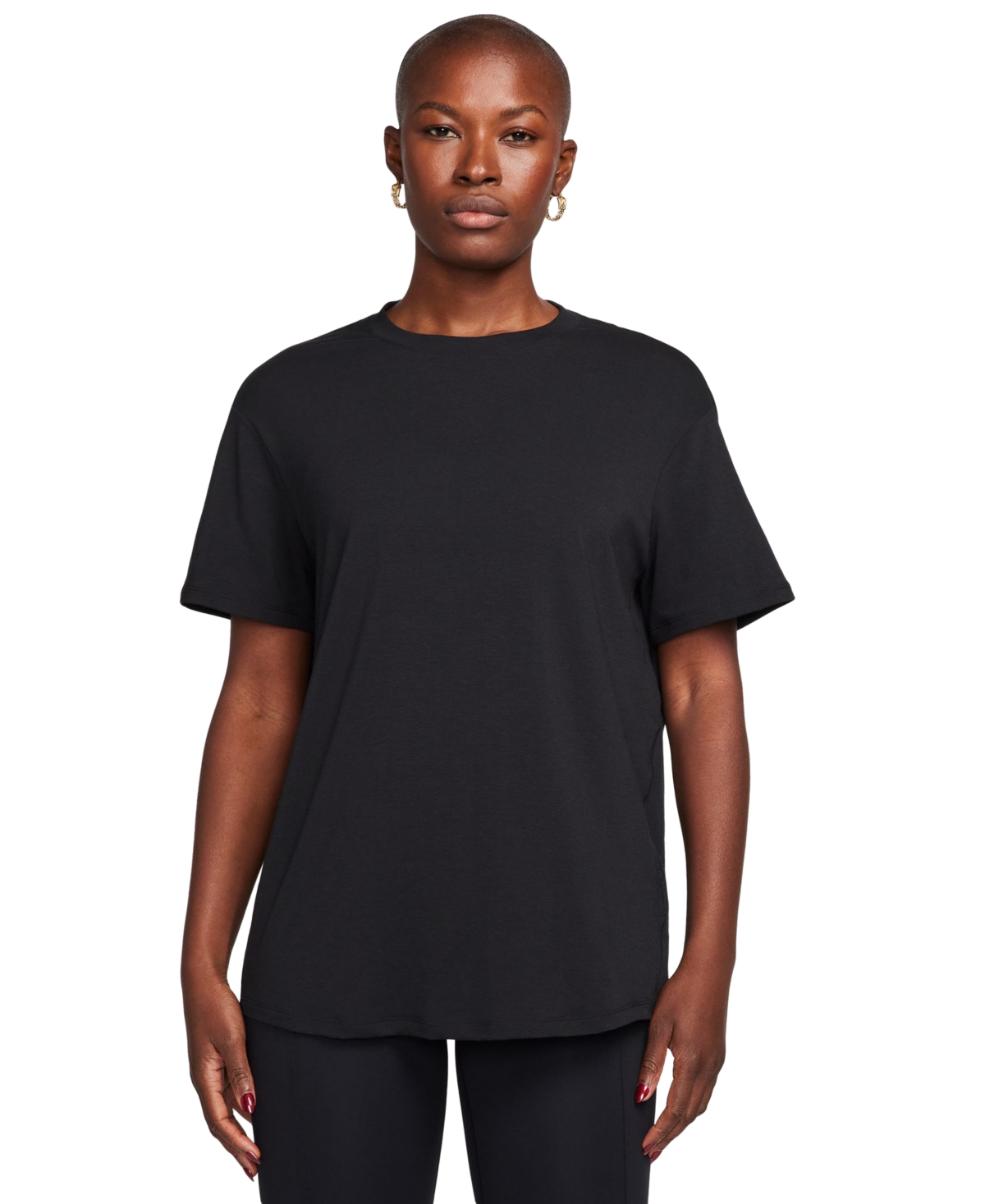 Shop Nike Women's One Relaxed Dri-fit Short-sleeve Top In Black,black