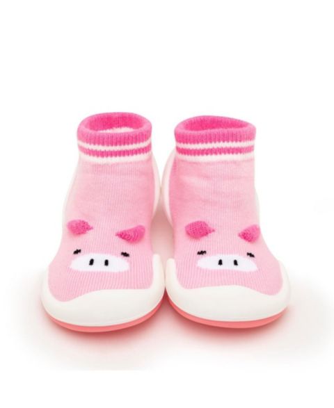 Обувь Komuello First Walk Sock Shoes Piglet Pink для девочек-малышей, цвет: Розовый