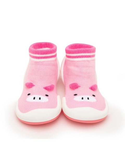Детские Komuello Infant Girl First Walk Sock Shoes Piglet Pink