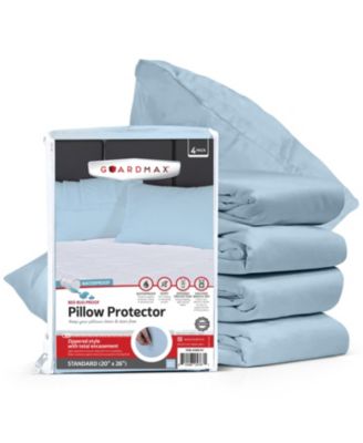  Standard Size Waterproof Pillow Protector with Zipper (4 Pack)
