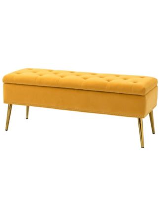 Kajana Transitional Velvet Upholstered Flip Top Storage Bench
