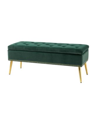 Kajana Transitional Velvet Upholstered Flip Top Storage Bench
