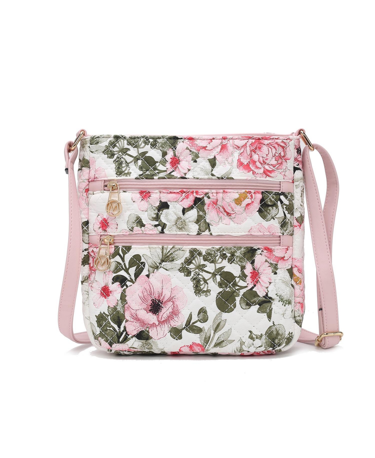 Lainey Quilted floral Pattern Women's Cross body by Mia K - Blush mauve