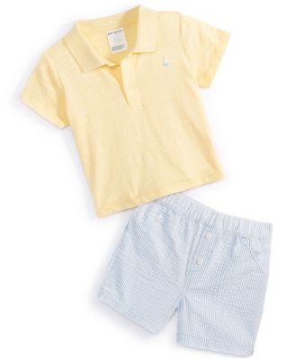 First Impressions - Baby Boys Collared Shirt and Seersucker Shorts, 2 Piece Set